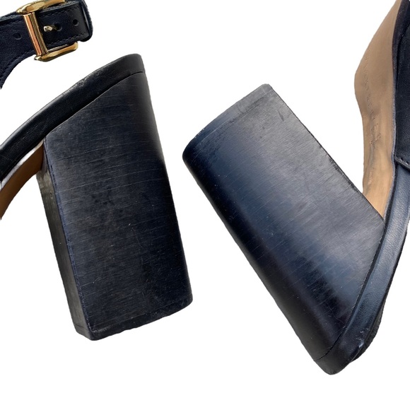 Rebecca Minkoff Black Leather Laser
Cut Peep Toe Block Heel Booties 8.5M - Picture 8 of 15